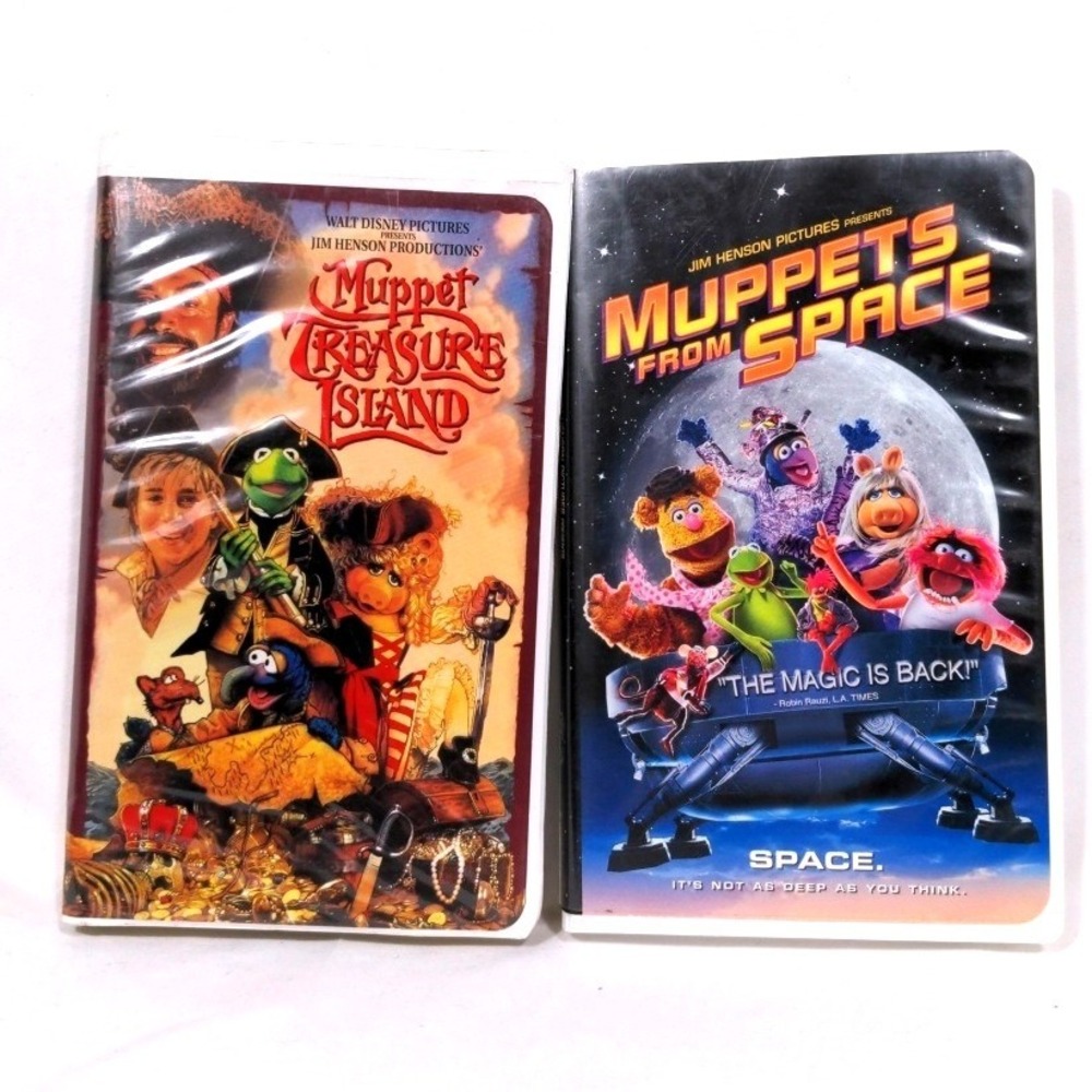 VTG 1990s Muppets VHS Lot Treasure Island & Muppets from Space Jim Henson Movies